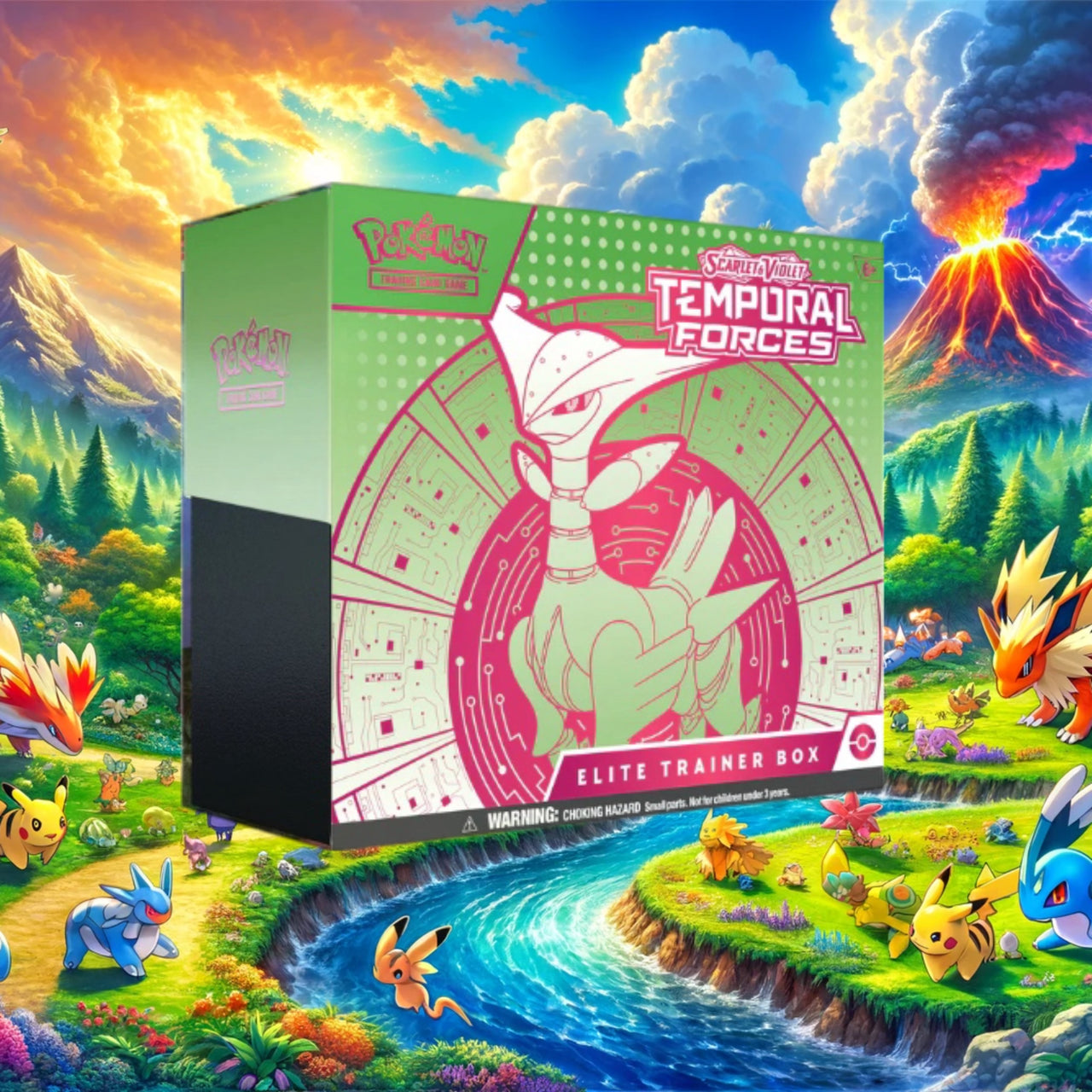 Scarlet and Violet Temporal Forces Eilte Trainer Box- Iron Leaves