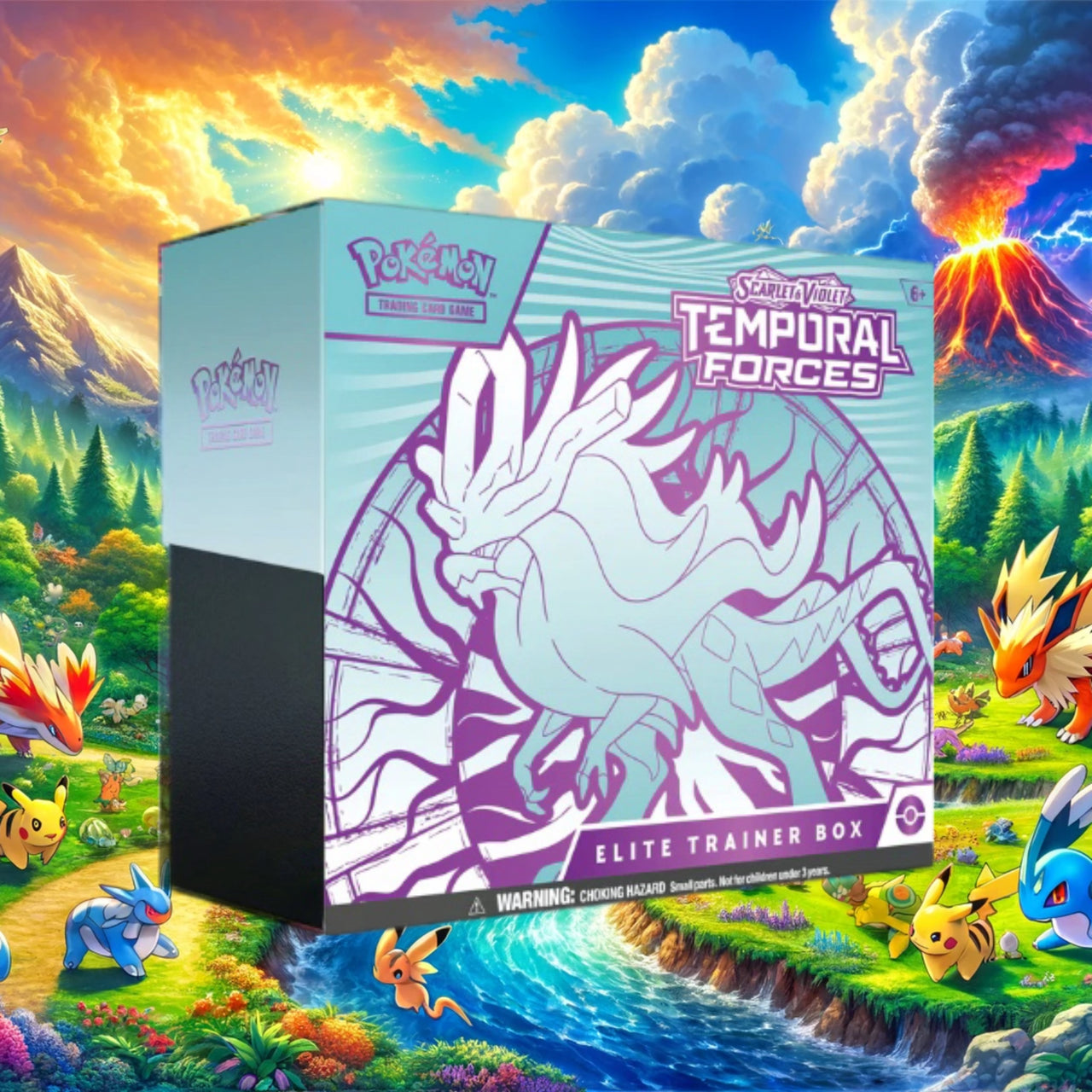 Scarlet and Violet Temporal Forces Eilte Trainer Box- Walking Wake